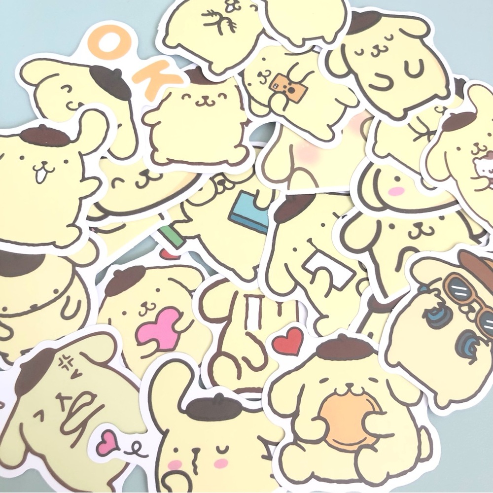 NWT 25ct Kawaii PomPomPurin Sanrio Stickers Set Assorted Variety Pack 2”